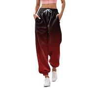 Pantaloni lunghi da donna, lunghi in pile, con imbottitura, con tasche, in softshell, per attività all'aria aperta, in cotone, Y2K, pantaloni da jogging, Vino, xxl