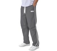 Pantaloni lunghi da uomo, con strisce laterali, gamba larga, dritti, per il tempo libero, sportivi, in vita elasticizzata, pantaloni rilassanti, comodi da jogging, palestra, pantaloni da allenamento