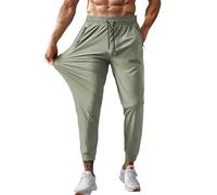Pantaloni lunghi da uomo, in seta di ghiaccio, larghi, estivi, in nylon, sottili, traspiranti, casual, elastici, con orlo piatto, ad asciugatura rapida, Xs-3Xl, cachi, L