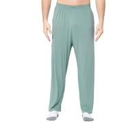 Pantaloni lunghi da uomo, in tinta unita, casual, morbidi, morbidi, elastici, per dormire, yoga, sport, tempo libero, pantaloni da jogging, O verde menta, XXXL