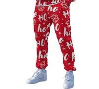 Pantaloni lunghi da uomo, lunghi, sottili, di Natale, con stampa natalizia, per il sonno, divertenti, per il tempo libero, O Anguria Rosso, 3XL