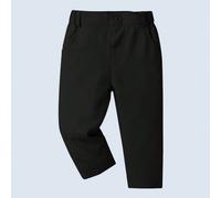 Pantaloni Lunghi Neri Con Banda Elastica Per Neonati Maschi, Di Colore Solido, Alla Moda, Comodi E Adatti Per L'uso Quotidiano In Primavera E In Autunno 6-9M,9-12M,12-18M,18-24M,2-3Y,3-6MColore unicoT