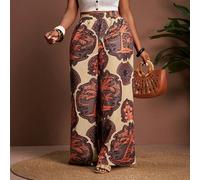 Pantaloni lunghi oversize da donna con stampa multicolore, adatti per vacanze, uso casual quotidiano, spiaggia e feste intorno al falò, nuovi arrivi per la primavera/estate 0XL,1XL,2XL,3XLStampa Casua
