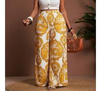 Pantaloni lunghi oversize da donna con stampa multicolore, adatti per vacanze, uso casual quotidiano, spiaggia e feste intorno al falò, nuovi arrivi per la primavera/estate 0XL,1XL,2XL,3XLTradizione p