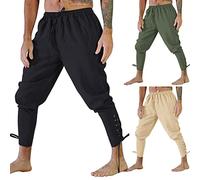 Pantaloni medievali da uomo vintage vichingo pantaloni da uomo con cinturino alla caviglia pantaloni estivi rinascimentali gotici pantaloni estivi Halloween Cosplay pantaloni larghi con polsini con