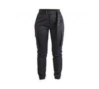 Pantaloni Militari Cargo Donna Mil-TEC Neri Vita Alta con Tasche e Polsini