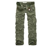 Pantaloni Mimetici Cargo Uomo con Tasche Laterali Pantaloni Camouflage Militari Tasconi Larghi Pantaloni Militare Elasticizzati Trekking Baggy Slim Oversize Classici Casual Calzoni Vintage Verde 40
