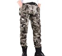 Pantaloni Mimetici Cargo Uomo con Tasche Laterali Pantaloni Camouflage Militari Tasconi Larghi Pantaloni Militare Elasticizzati Trekking Baggy Lunghi Oversize Casual Calzoni Vintage Outdoor Grigio 29