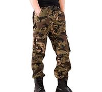 Pantaloni Mimetici Cargo Uomo con Tasche Laterali Pantaloni Camouflage Militari Tasconi Larghi Pantaloni Militare Elasticizzati Trekking Baggy Lunghi Oversize Casual Calzoni Vintage Outdoor Giallo 29