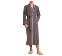 Pantaloni morbidi del pigiama dell'accappatoio dell'hotel della luce dell'abito del kimono della stazione termale quadrata, Grigio scuro, XL