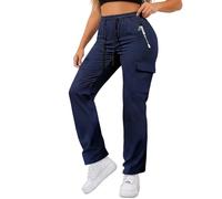 Pantaloni Morbidi Donna Eleganti Palestra Blu Elefante Lucidi Contenitivi Flare Hippie Righe Sera Flanella Modello Zip Convertibili Bene Multitasche Fiocco Abbinamenti Slavati Caldissimi