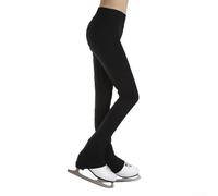Pantaloni morbidi per pattinaggio artistico per adulti, caldi pantaloni in nylon foderati in pile con finitura idrorepellente per allenamento e lezioni, nero (XXL)