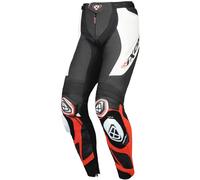 Pantaloni moto in pelle IXON Vortex 3 nero-bianco-rosso 2XL