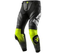 Pantaloni moto in pelle Rebelhorn Inferno nero-giallo fluo 56