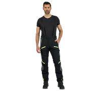 Ixon Midgard Pantaloni tessili da moto impermeabili, nero/grigio/giallo fluo, Taglia XXL