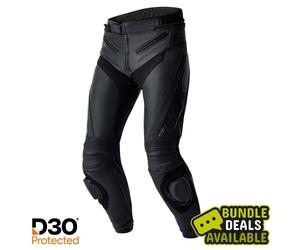 Pantaloni Moto Regolari RST Tractech Evo D3O (D30) in Pelle Nero/Bl