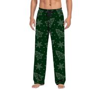 Pantaloni natalizi da uomo, per il tempo libero, con coulisse, lunghi, larghi, casual, leggeri, da uomo, soffici, pigiami, costumi natalizi traspiranti, O verde, L