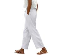 Pantaloni Neri Donna di Lino da Larghi Pantaloni in Cotone e Lino con Patchwork in Pizzo e Vita Larga alla Caviglia Nuovi Casual Attillati da Donna Estate Sportivi (Camouflage XL)