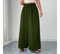 Pantaloni neri lunghi con vita elastica e gamba ampia, adatti per l'ufficio e gli spostamenti, best seller per primavera, estate e autunno, taglie comode 0XL,1XL,2XL,3XL,4XLColore unicoTessuto intrecc