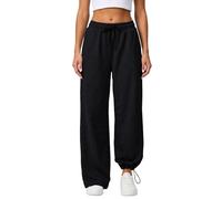 Pantaloni Nero Donna a Palazzo Estivi Moda Street Due Modi Indossare Pantalone Vita Alta Donna Elastici Traspiranti Pantaloni Leggeri Comodi per Ginnastica Leggera e Shopping Urbano Tagile M