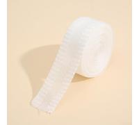 Pantaloni non taglienti, lunghezza laterale, 1 m x 2,5 cm, orlo regolabile per pantaloni e polsini, strisce di tessuto termoadesive per modifiche di abbigliamento (bianco)