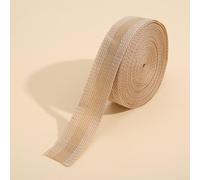 Pantaloni non taglienti, lunghezza laterale, 1 m x 2,5 cm, orlo regolabile per pantaloni e polsini, strisce di tessuto termoadesive per modifiche di abbigliamento (beige)