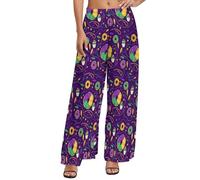 Pantaloni Palazzo da donna - Pantaloni larghi a gamba larga Mardi Gras and Donuts da donna, pantaloni casual e comodi, Stile-42, XXL