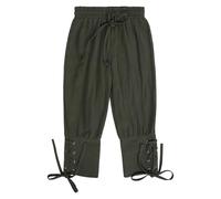 Pantaloni per bambini e ragazzi, casual, medievale, casual, rinascimentale, con lacci, leggeri, per il tempo libero, steampunk, pantaloni cargo outdoor, Halloween, carnevale, feste, cosplay, verde, 5