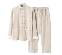Pantaloni per Camicia Uniforme Tai Chi in Cotone E Lino - Panni per Arti Marziali Qi Gong Vestito Tang Wing Chun Shaolin Kung Fu Abbigliamento Uniforme Camicia Panni per Allenamento