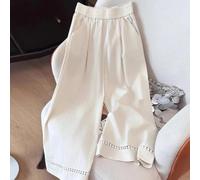 Pantaloni per capri Donna Vita, Gamba Larga, Elasticizzati Pantaloni(Apricot 2XL)