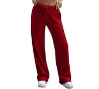 Pantaloni per il tempo libero, da donna, a gamba larga, in tessuto, eleganti, in cotone, con elastico, vestibilità larga, pantaloni cargo da pilates, pantaloni da yoga, tinta unita, comodi, RD2, m