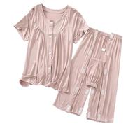 Pantaloni per la riabilitazione degli adulti, Abito da paziente a strappo post intervento chirurgico for donne costrette a letto multicolori, taglie multiple(Pink,XXL)