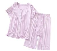 Pantaloni per la riabilitazione degli adulti, Abito da paziente a strappo post intervento chirurgico for donne costrette a letto multicolori, taglie multiple(Purple,M)