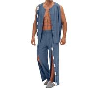 Pantaloni per la riabilitazione degli adulti, Camicia e pantaloni adattivi a strappo post intervento chirurgico da uomo SML XL L(L)