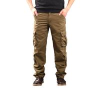 Pantaloni per Uomo Inverno Autunno Foderato In Pile Sherpa Lavoro Cargo Sport Palestra Escursionismo Spessi Caldi Pantaloni Fuzzy Uomo 202, P-09 Marrone, 58