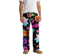 Pantaloni pigiama da uomo per Halloween, brutti pantaloni leggeri da notte, con elastico in vita, stile classico, alla moda, con teschio, pantaloni da pigiama Y2k da uomo, Multicolore, XL