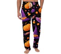 Pantaloni pigiama da uomo per Halloween, pantaloni da salotto da uomo | Pantaloni da notte caldi in pile comodi pantaloni con coulisse in vita morbidi pantaloni festivi loungewear con tasca