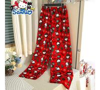 Pantaloni pigiama in flanella soffice e morbida di Hello Kitty di Sanrio, ultra confortevoli, pigiami natalizi (a causa delle differenze di taglia tra i paesi, si prega di acquistare una taglia più gr