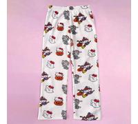 Pantaloni pigiama morbidi e spessi con stampa cartoni animati di Hello Kitty di Sanrio per donna, (a causa delle differenze di taglia tra i paesi, si prega di acquistare una taglia più grande) Pantalo