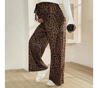 Pantaloni premaman casual alla moda da strada in velluto a coste con stampa leopardata, nodo in vita regolabile, gamba ampia e morbida, per autunno, consegna per gender reveal L,M,S,XL,XXLMotivo strut