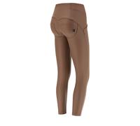 Pantaloni push up WR.UP® similpelle vita alta con incrocio