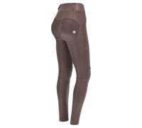 FREDDY - Pantaloni Push Up WR.up® Vita Alta in Similpelle Semi Lucida, Extra Small