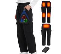 Pantaloni Riscaldati Uomo & Donna Con Batteria 7,4V 10000mAh, Controllo 4-in-1 E 5 Zone Di Calore - Pantaloni Termici Dritti Con Tecnologia Al Carbonio Potenziata Per Escursioni, Outdoor E Lavoro