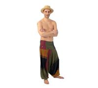 Pantaloni Sarouel unisex, elastici, teufer Mahabharat rosso Taglia unica