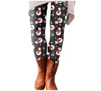 Pantaloni Skinny Donna Halloween Autunno Inverno Leggings Donna Fantasia con Stampa Fiocco di Neve di Halloween Morbido al Tatto Comodo Pantalone Curvy per Festa, Ufficio, Casa o Sport