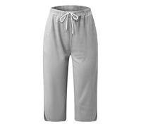 Pantaloni Smoking Arrampicata Check Leggero Espandibile Compressione Lino Donne Striscia Vestibilità Regolare Scuro Ufficio Coulisse Club, Grigio, XXL