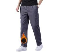 Pantaloni Softshell da Uomo con Multi Tasche, Pantaloni da Lavoro, Pantaloni Cargo Foderati in Pile,Pantaloni Termici per l'escursionismo,la Caccia e Sci,Pantaloni Tattici da Combattimento
