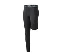 Pantaloni Sportivi Aderenti a Gamba Singola da Basket da Uomo 1/2 Una Gamba Pantaloni a Compressione Atletica Strato di Base Biancheria Intima, Nero-1-destra-lungo, L