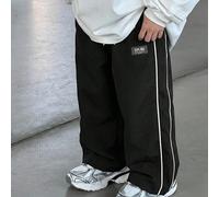 Pantaloni sportivi casual a gamba dritta per bambini, 1 pezzo, versatili, alla moda, morbidi e comodi con coulisse e laccio in vita, adatti per l'uso quotidiano 6-9M,9-12M,12-18M,18-24M,2-3YLetterePol