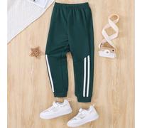 Pantaloni sportivi casual per giovani ragazzi con colori laterali a contrasto e cinturini bianchi. I colori laterali a contrasto aggiungono un senso di dinamismo e moda ai pantaloni, mostrando uno sti
